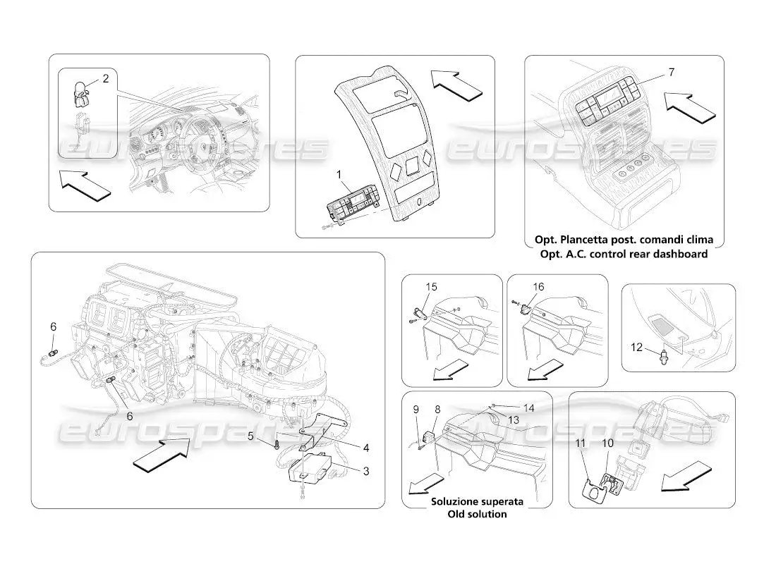 maserati qtp. (2011) 4.2 auto unidad a c: diagrama de piezas de control electrónico