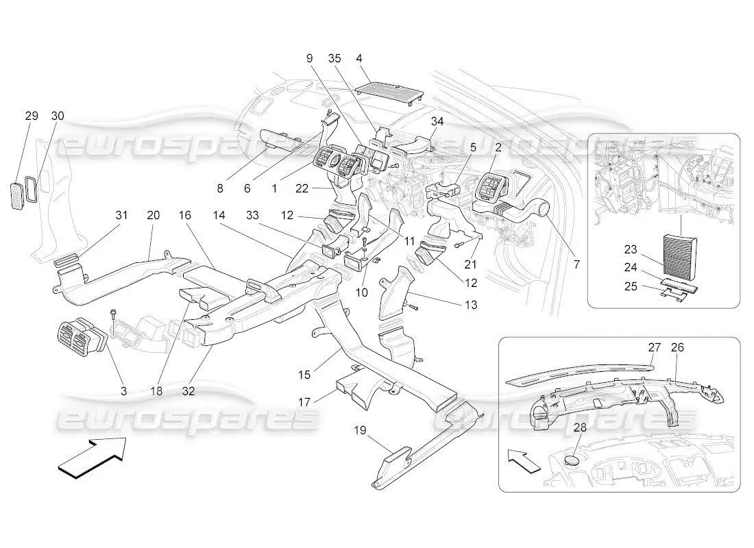 maserati qtp. (2011) 4.2 auto unidad a c: diagrama de partes de difusión