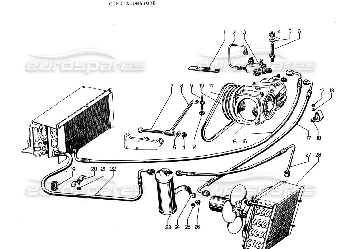 lamborghini espada aire acondicionado (da <750)(gran bret, irlanda, australia) diagrama de piezas