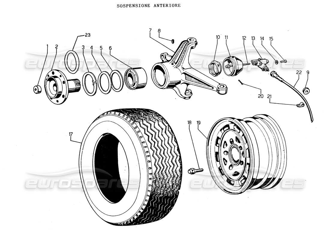 lamborghini espada buje delantero serie ii diagrama de piezas