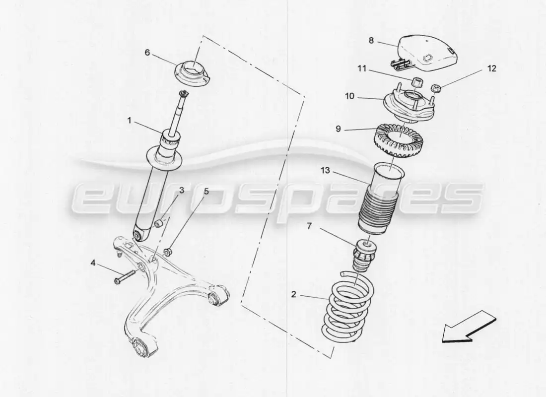 maserati qtp. v8 3.8 530bhp 2014 auto diagrama de piezas de los dispositivos amortiguadores delanteros