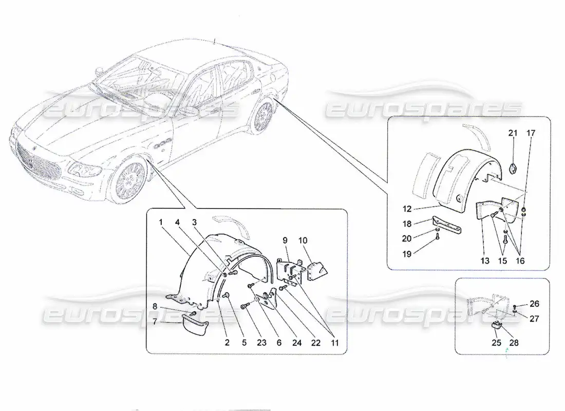 maserati qtp. (2010) 4.7 rueda y tapas diagrama de piezas