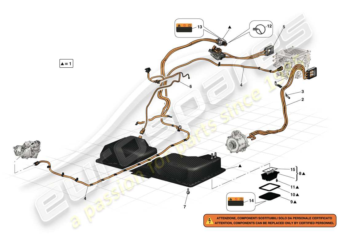 ferrari laferrari (usa) batería at y mazo de cables diagrama de piezas