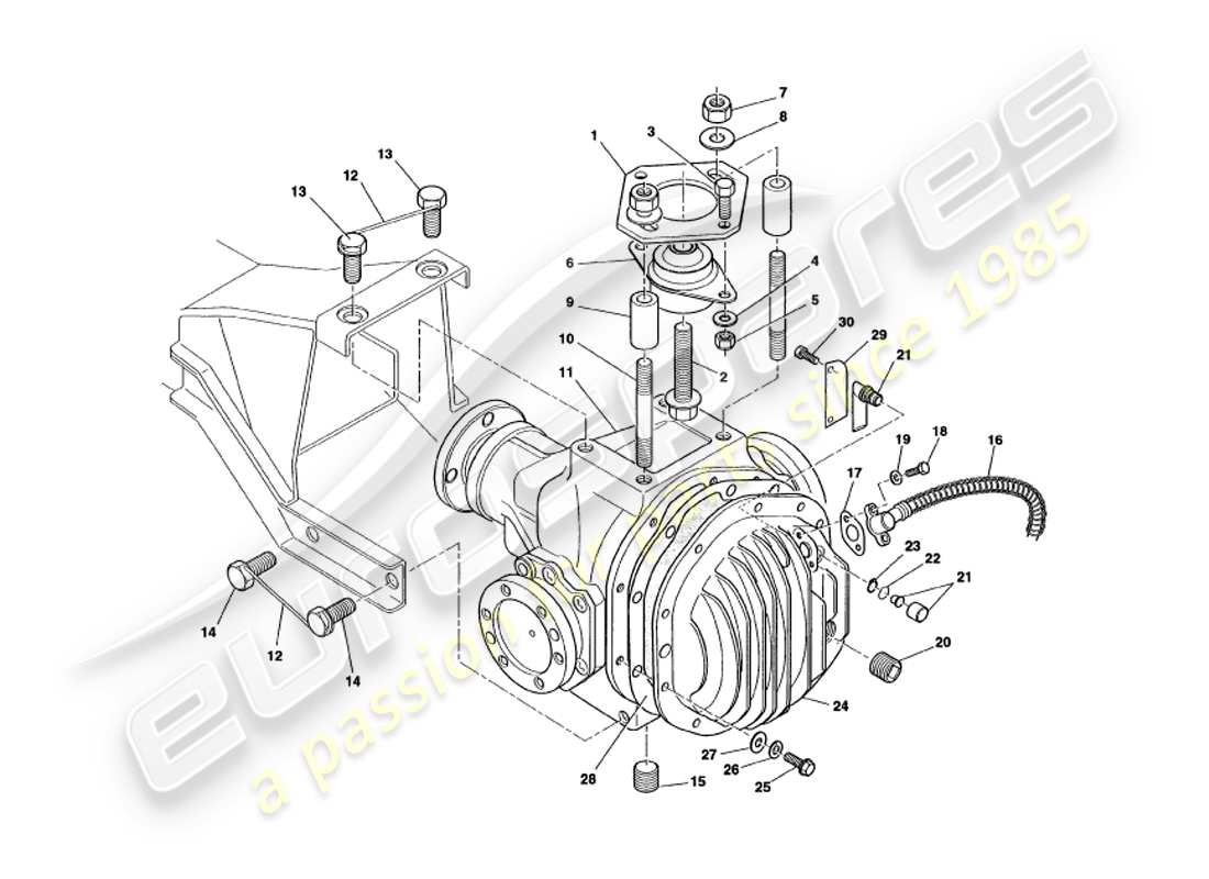 aston martin v8 volante (2000) unidad hipoide diagrama de piezas