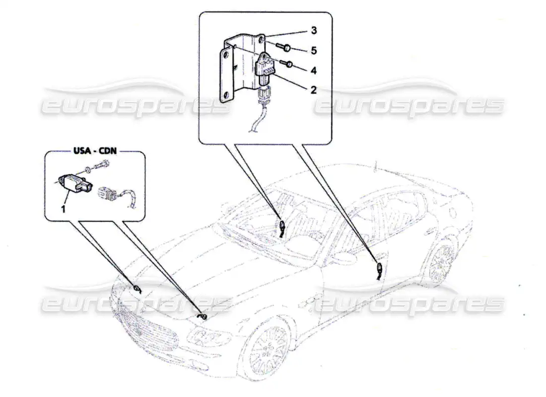 maserati qtp. (2010) 4.7 sensores de accidente diagrama de piezas