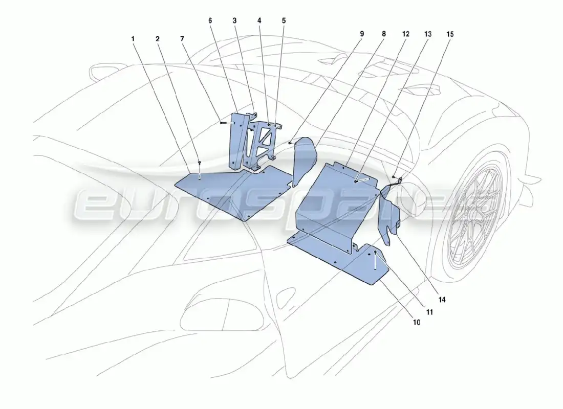ferrari 488 challenge aislamiento diagrama de piezas