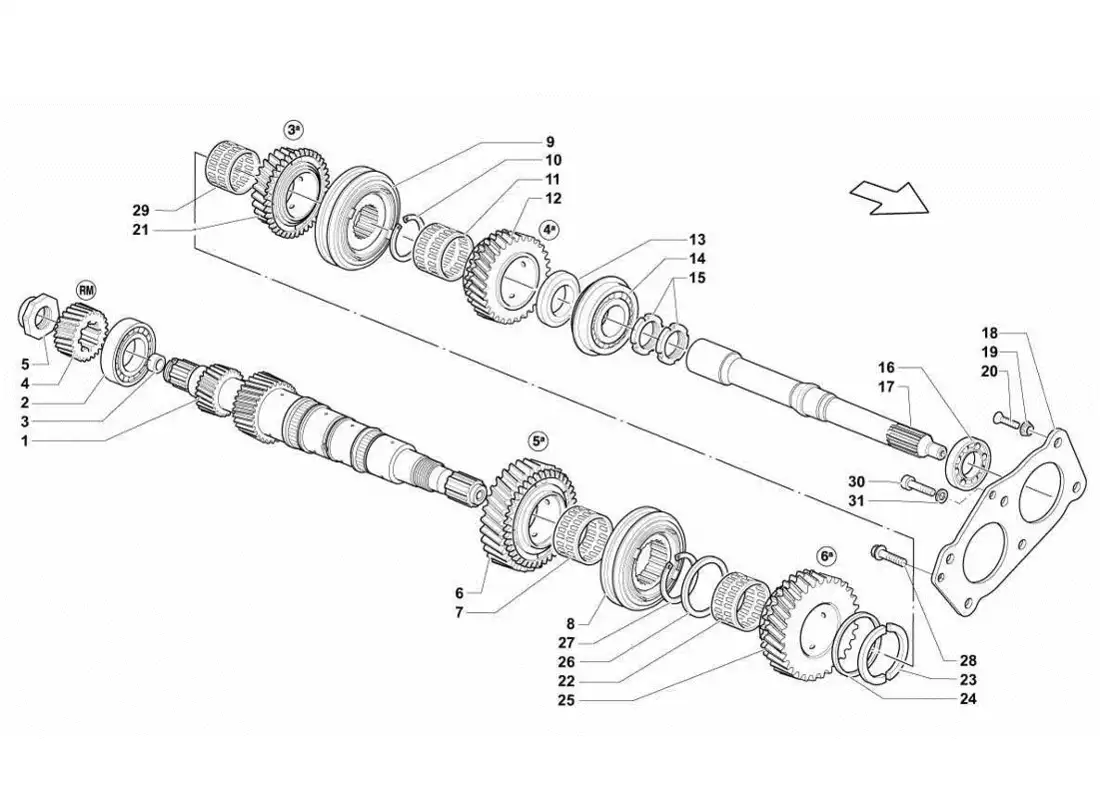 lamborghini gallardo lp570-4s perform eje principal diagrama de piezas
