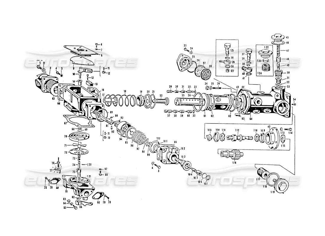 maserati 3500 gt distribuidor de medición diagrama de piezas
