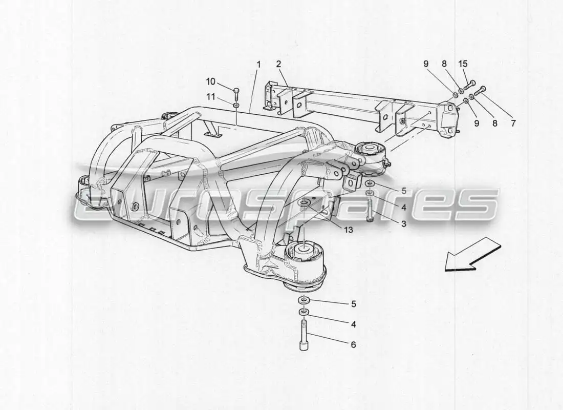 maserati grancabrio mc centenario marco trasero diagrama de piezas