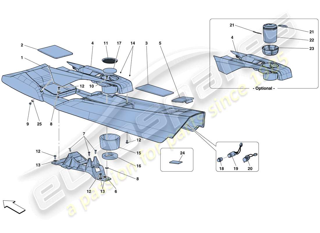 ferrari f12 tdf (europe) túnel - subestructura y accesorios diagrama de piezas