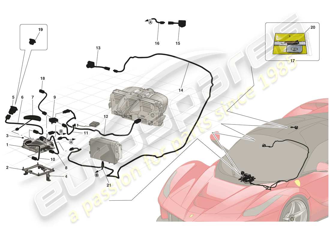 ferrari laferrari (europe) telemetría - adquisición de datos diagrama de piezas