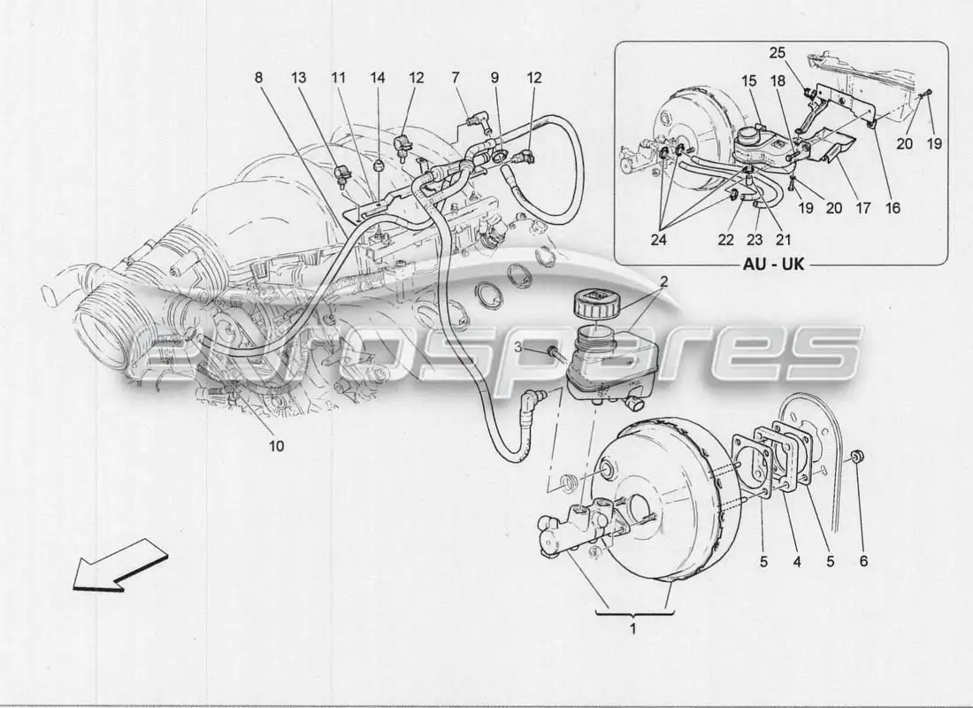 maserati grancabrio mc centenario brake servo system diagrama de piezas