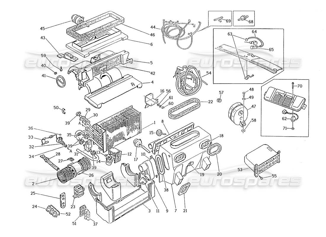 maserati karif 2.8 diagrama de piezas del juego de aire acondicionado automático (coches con dirección derecha)