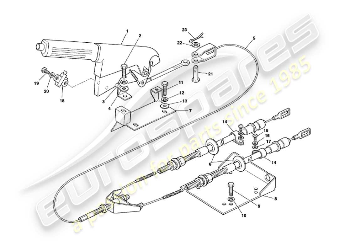 aston martin v8 volante (2000) freno de mano diagrama de piezas