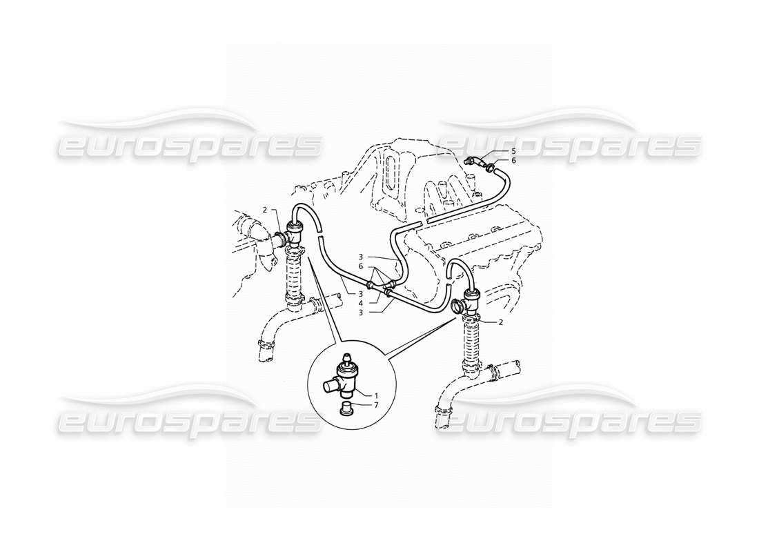 maserati qtp. 3.2 v8 (1999) sistema de válvula pop-off diagrama de piezas