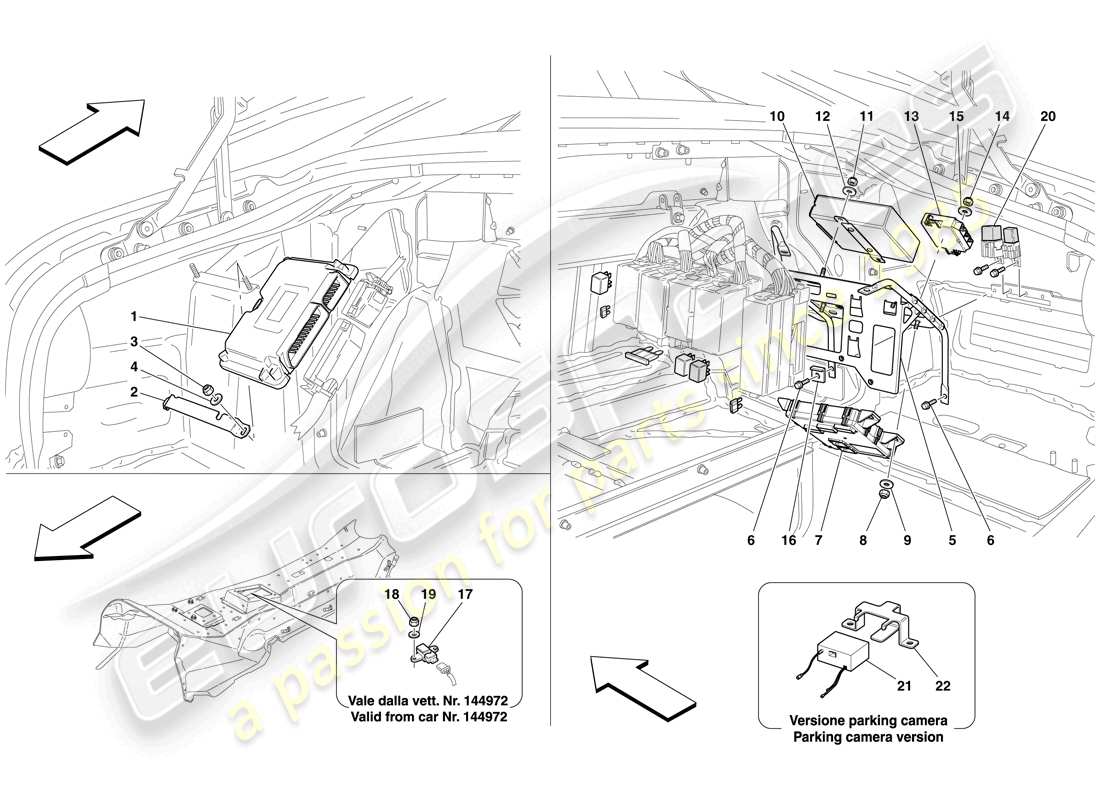 ferrari 612 sessanta (usa) ecu del maletero diagrama de piezas
