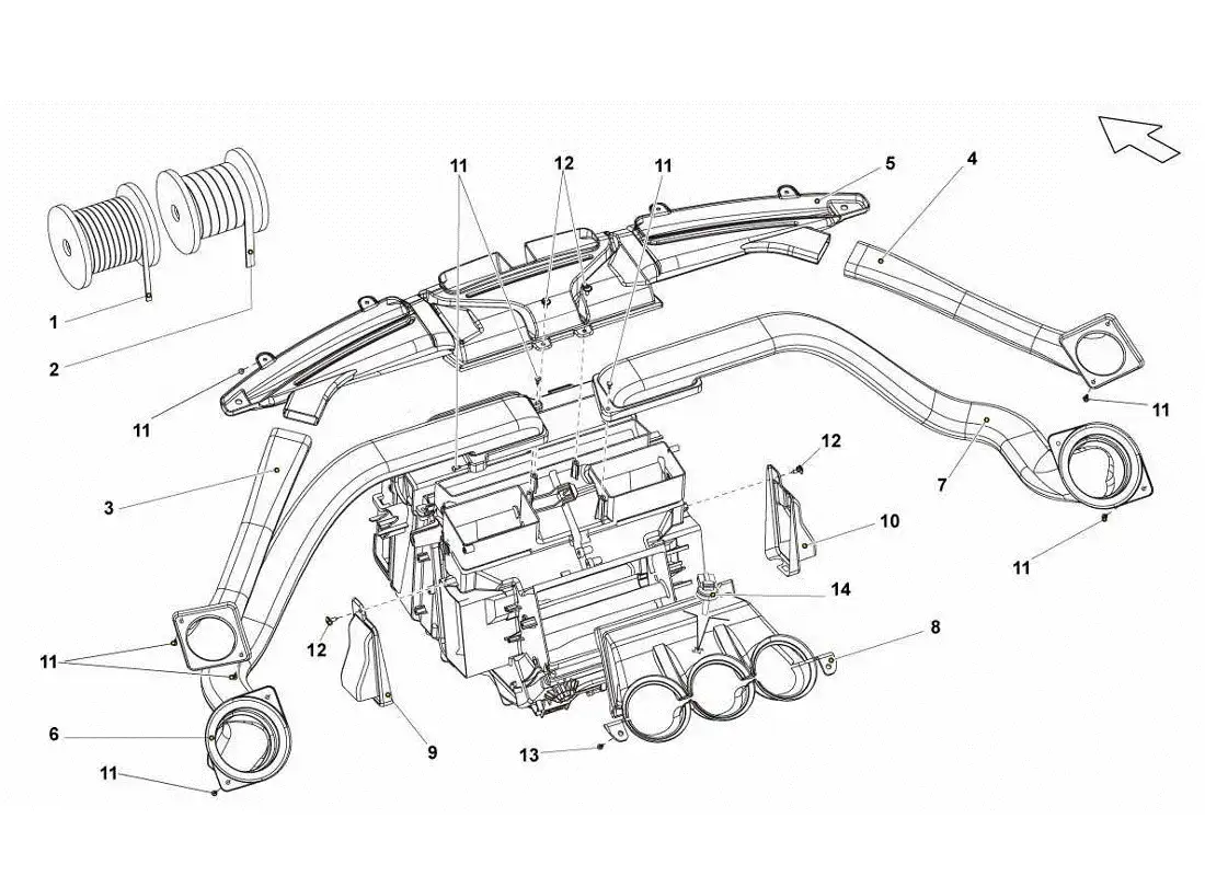 lamborghini gallardo lp570-4s perform tubo de aire del tablero diagrama de piezas