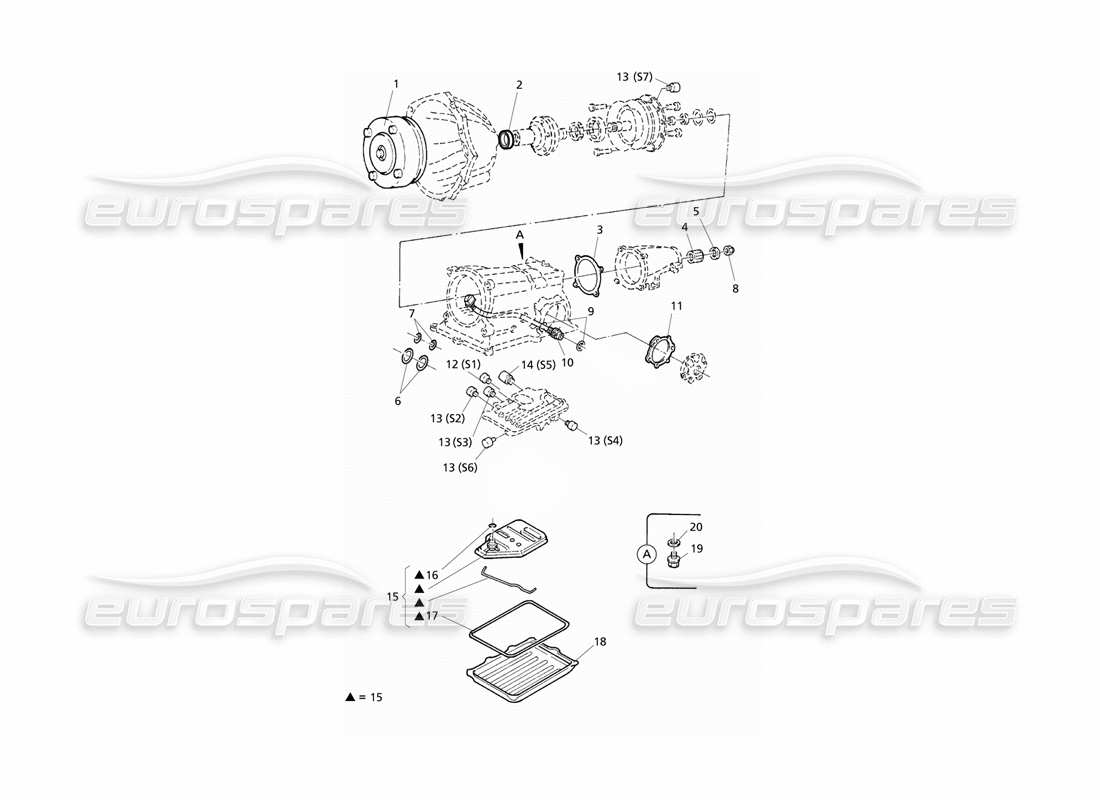 maserati qtp v6 evoluzione piezas internas de transmisión automática diagrama de piezas