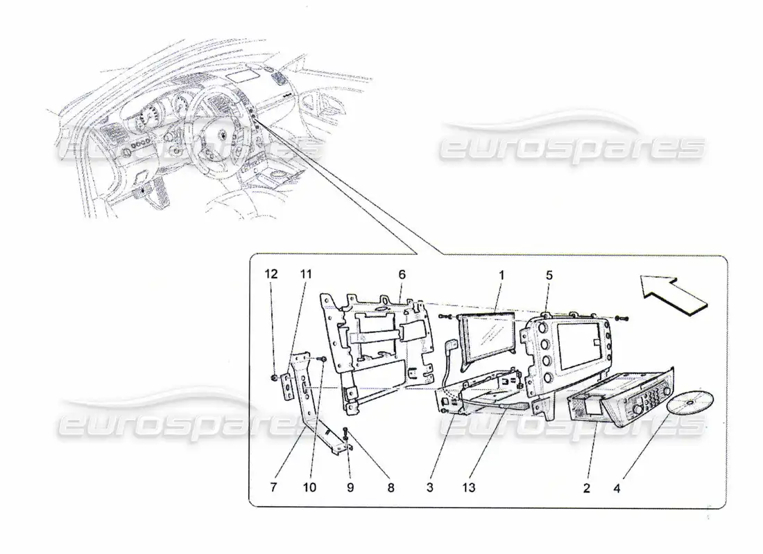 maserati qtp. (2010) 4.7 sistema de ti diagrama de piezas