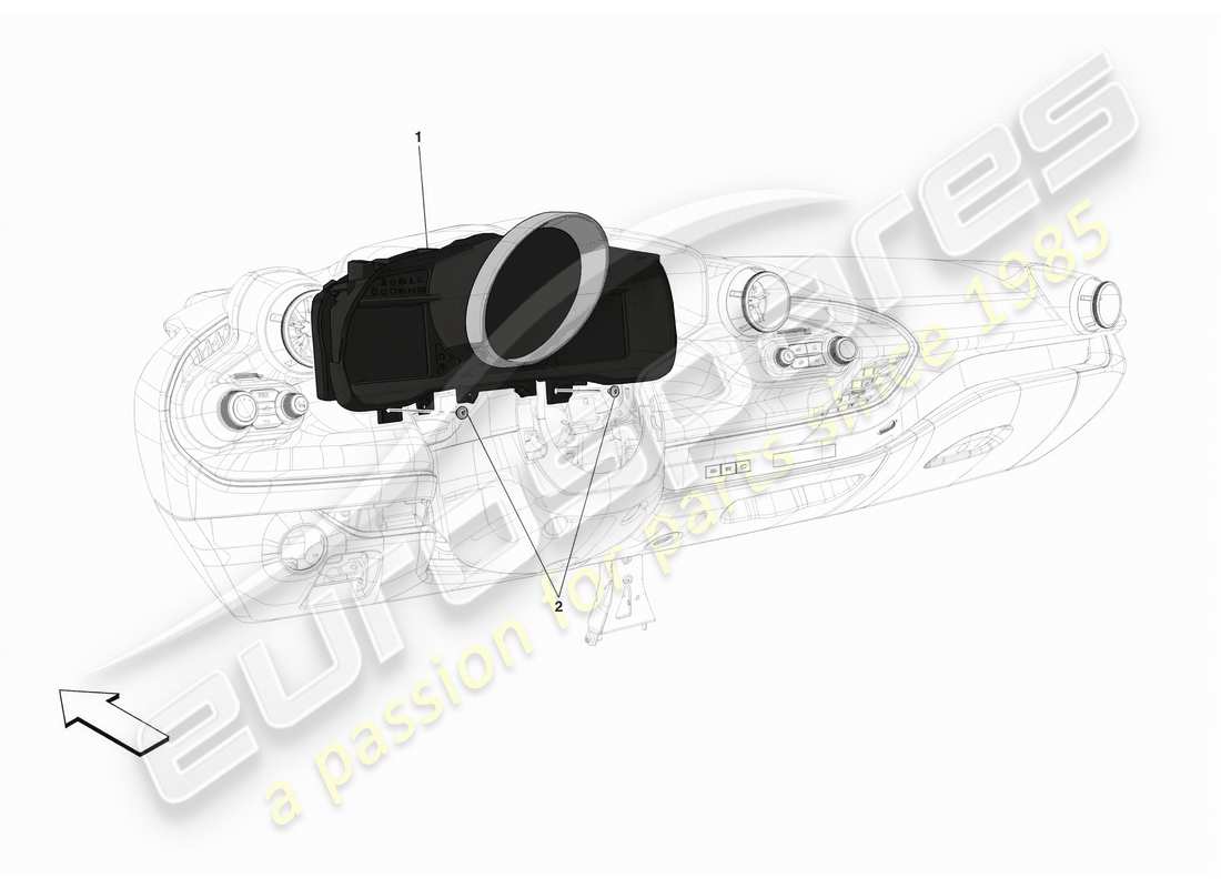 ferrari f8 spider instrumentación diagrama de piezas
