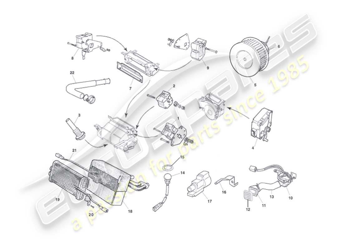 aston martin vanquish (2007) módulos de control diagrama de piezas