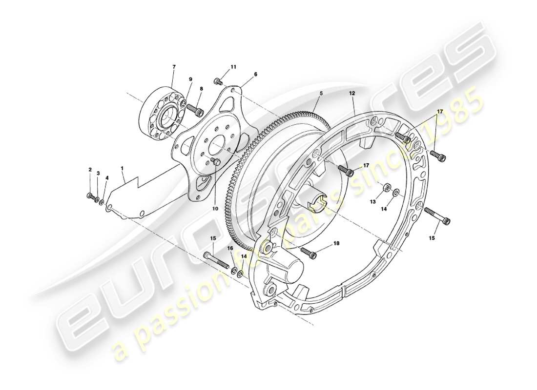 aston martin v8 coupe (2000) diagrama de piezas del cubretorque
