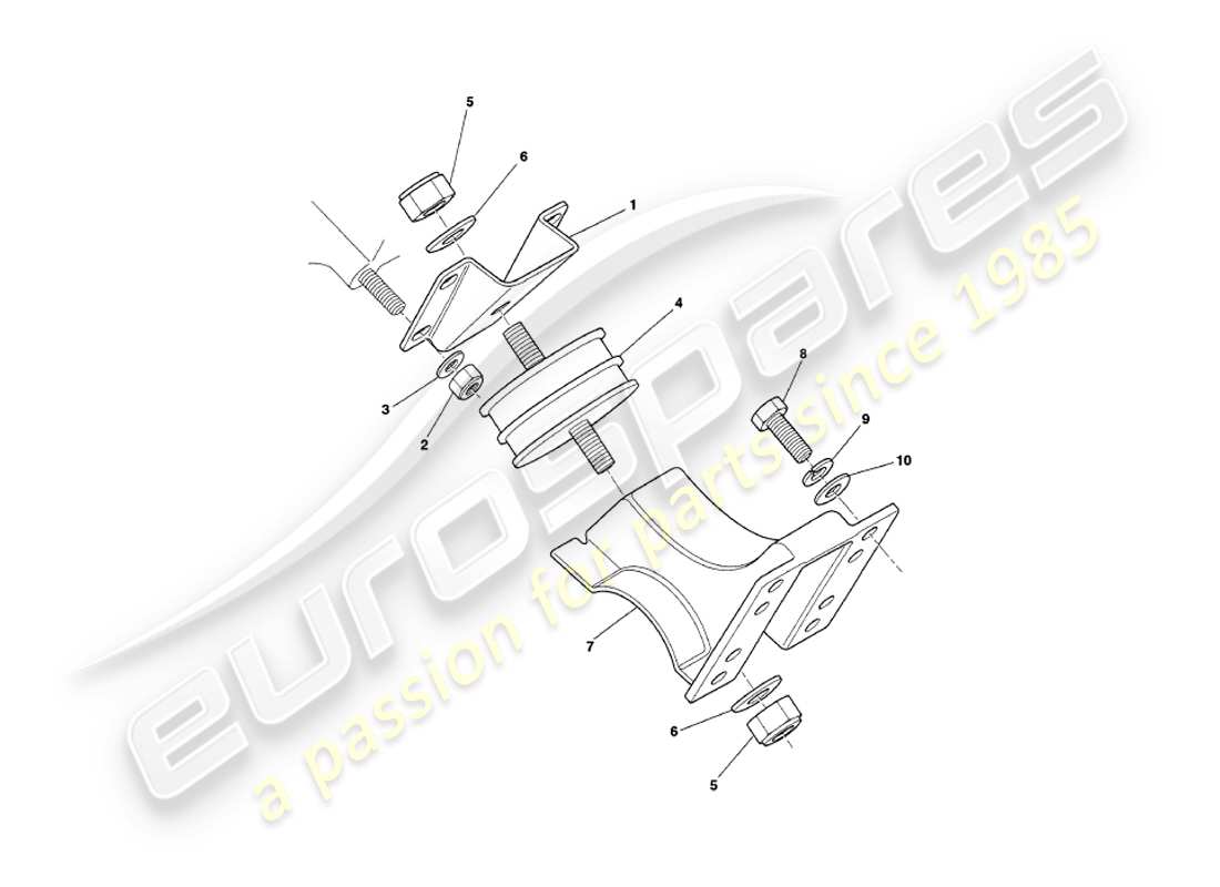 aston martin v8 coupe (2000) soportes del motor diagrama de piezas