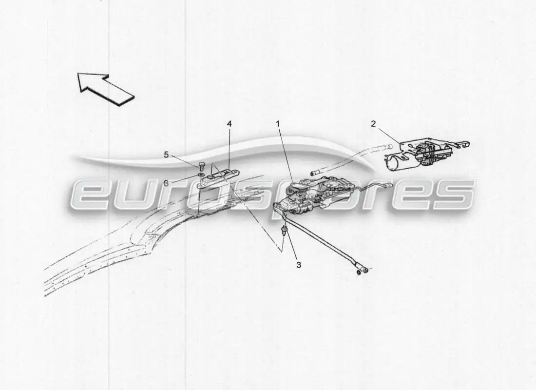 maserati grancabrio mc centenario sistema eléctrico: cierre y microinterruptores. diagrama de piezas
