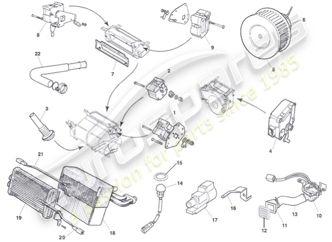 aston martin vanquish (2001) módulos de control diagrama de piezas