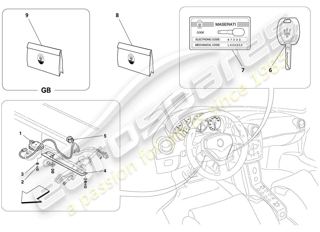 maserati mc12 kit inmovilizador y antirrobo satélite diagrama de piezas