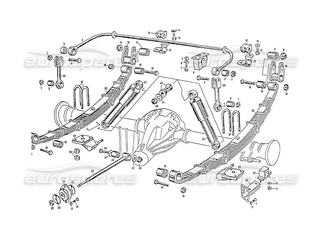 maserati 3500 gt rear suspension diagrama de piezas