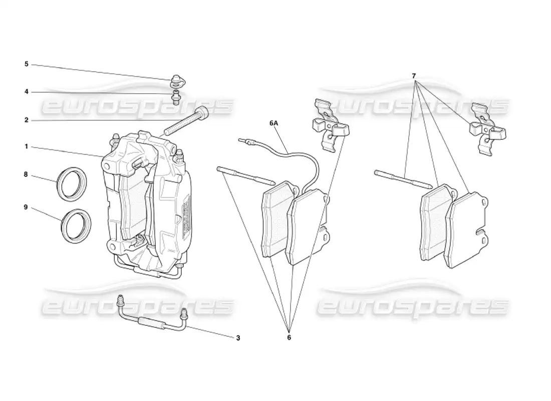 ferrari 360 spider pinzas para frenos delanteros y traseros diagrama de piezas
