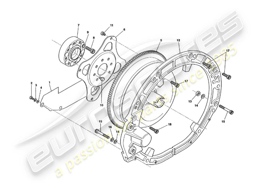 aston martin v8 volante (1999) convertidor de par diagrama de piezas