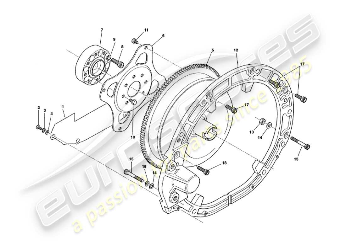 aston martin v8 volante (2000) diagrama de piezas del convertidor de par