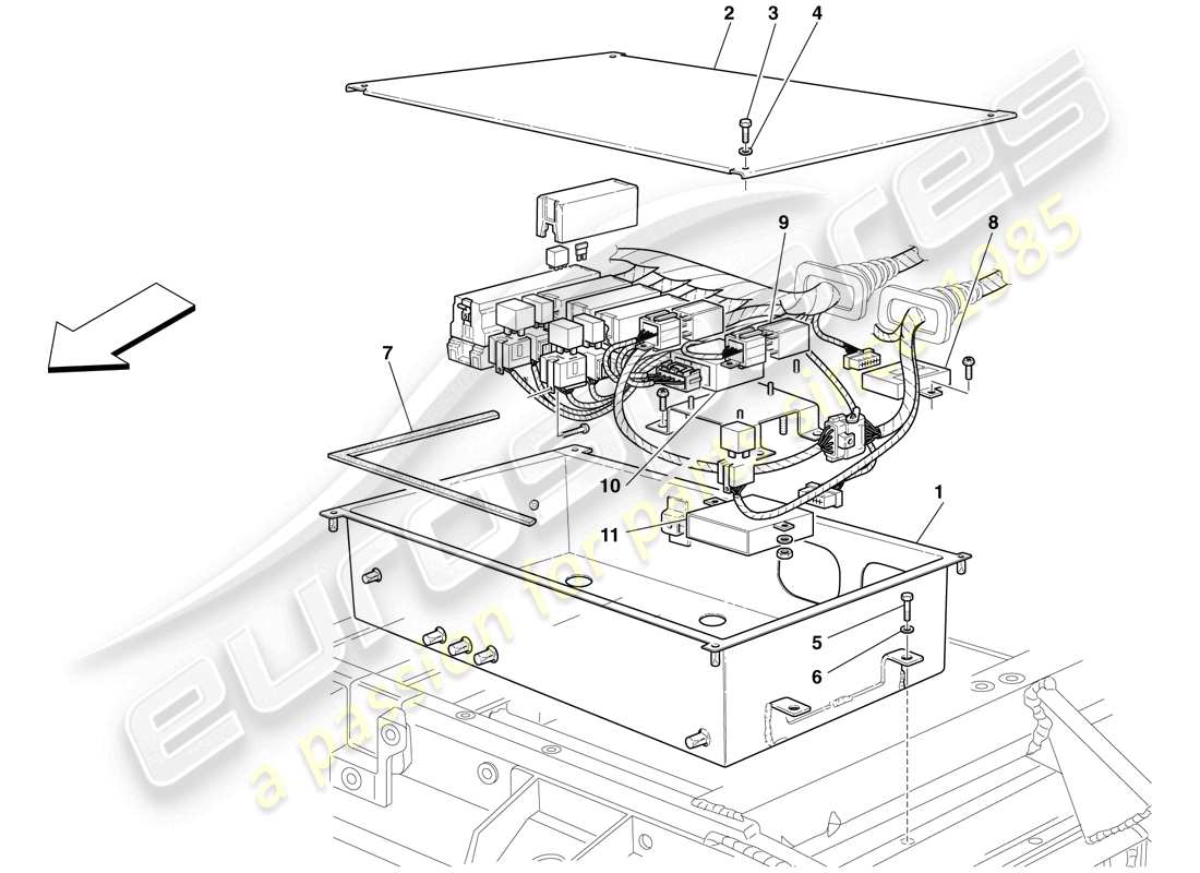 maserati mc12 cuadros eléctricos frontales diagrama de piezas