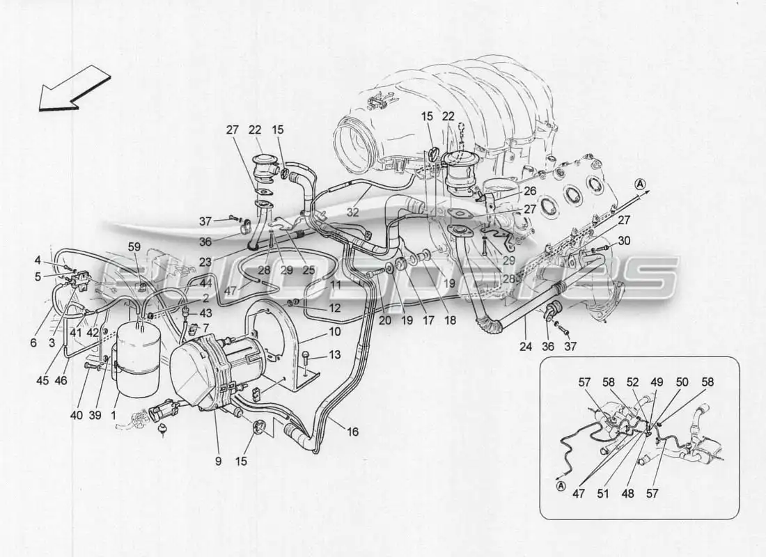 maserati grancabrio mc centenario sistema de aire adicional diagrama de piezas