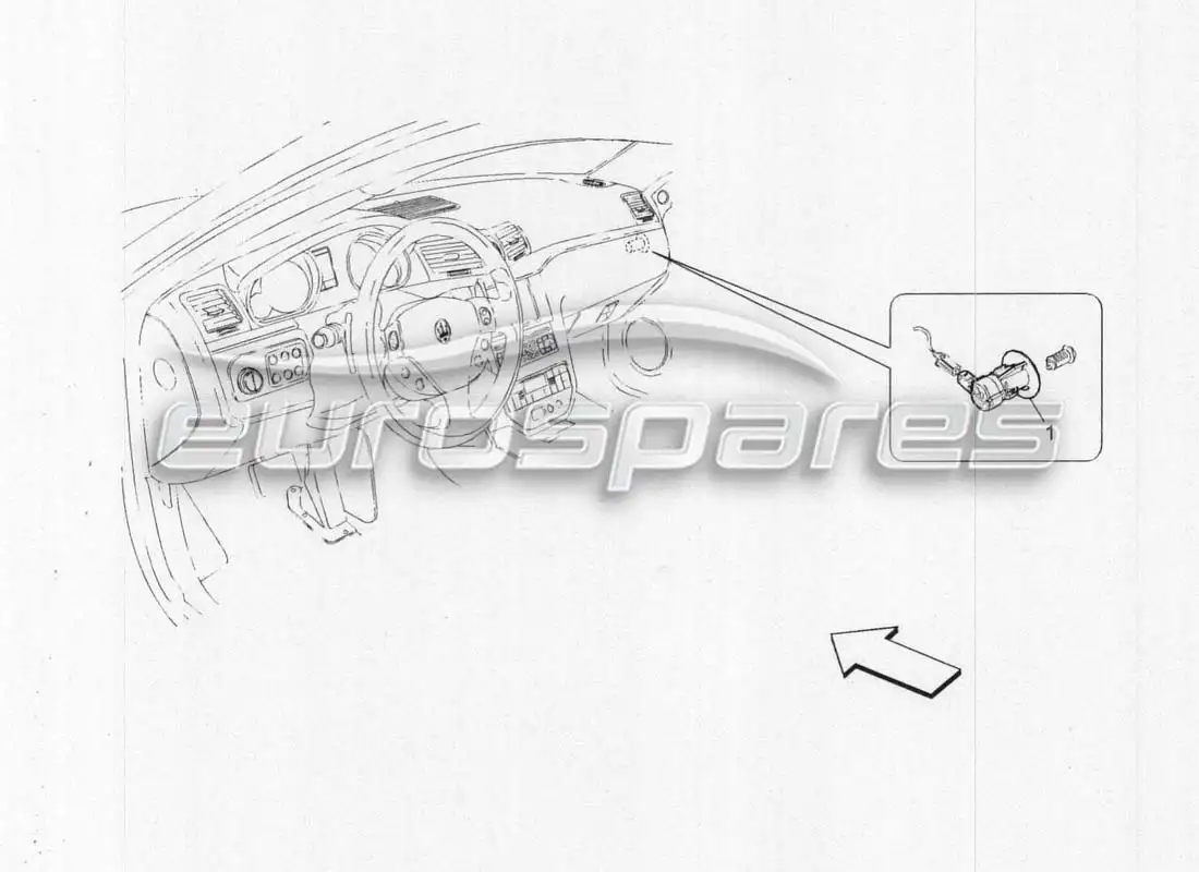 maserati grancabrio mc centenario sistema de airbag del pasajero diagrama de piezas