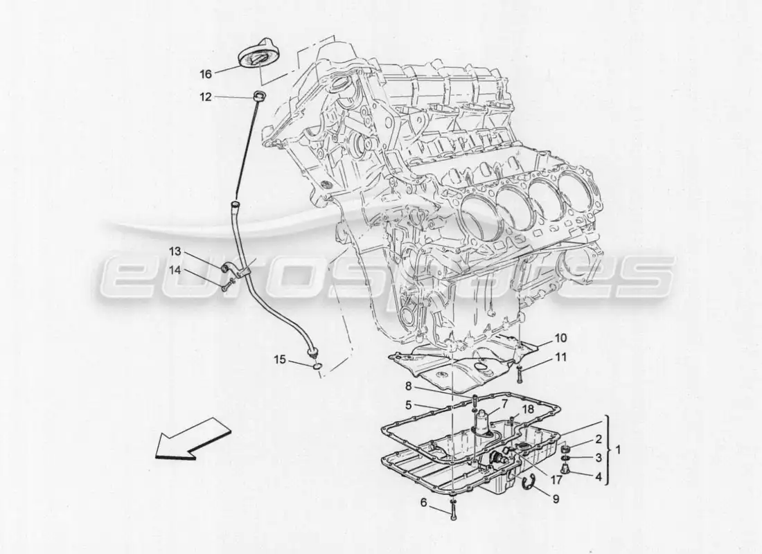 maserati granturismo special edition sistema de lubricación: circuito y conexión diagrama de piezas