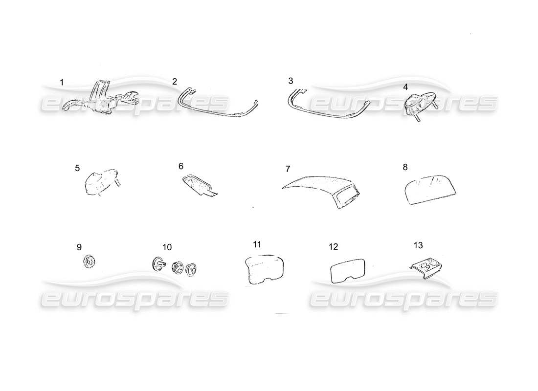 ferrari 250 gt (coachwork) diagrama de piezas del capó cabriolet (continuación)