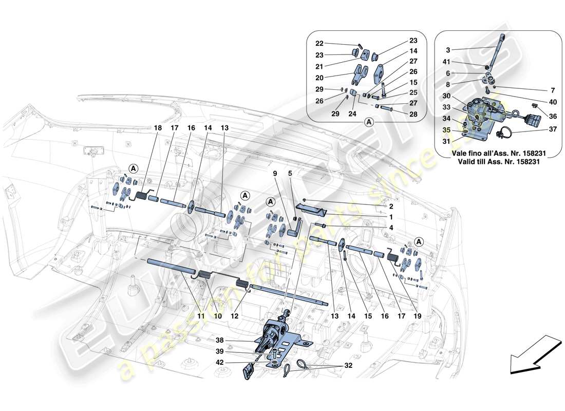 ferrari 488 spider (rhd) diagrama de piezas del aero activo trasero