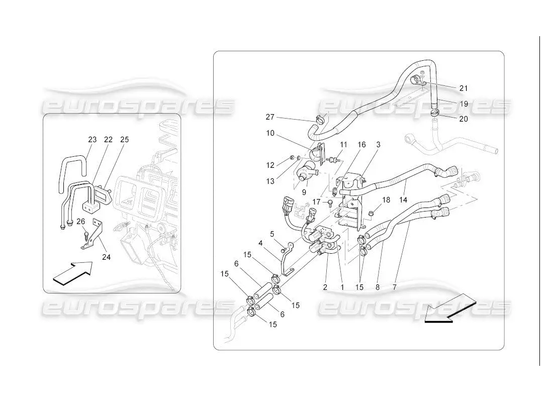 maserati qtp. (2007) 4.2 auto unidad a c: dispositivos del compartimiento del motor diagrama de piezas