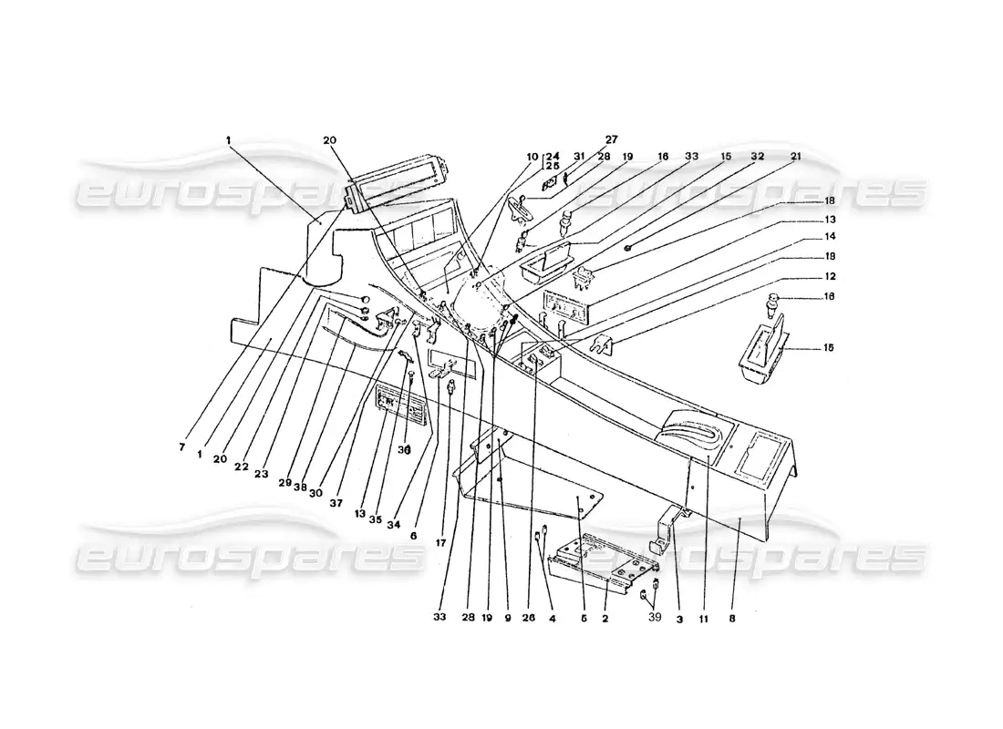 ferrari 365 gt4 2+2 coachwork interruptores y palancas de consola central diagrama de piezas