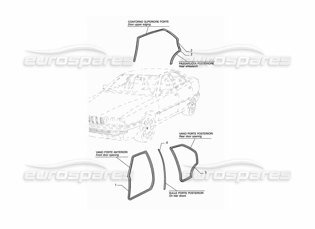maserati qtp v6 (1996) diagrama de piezas de sellos externos