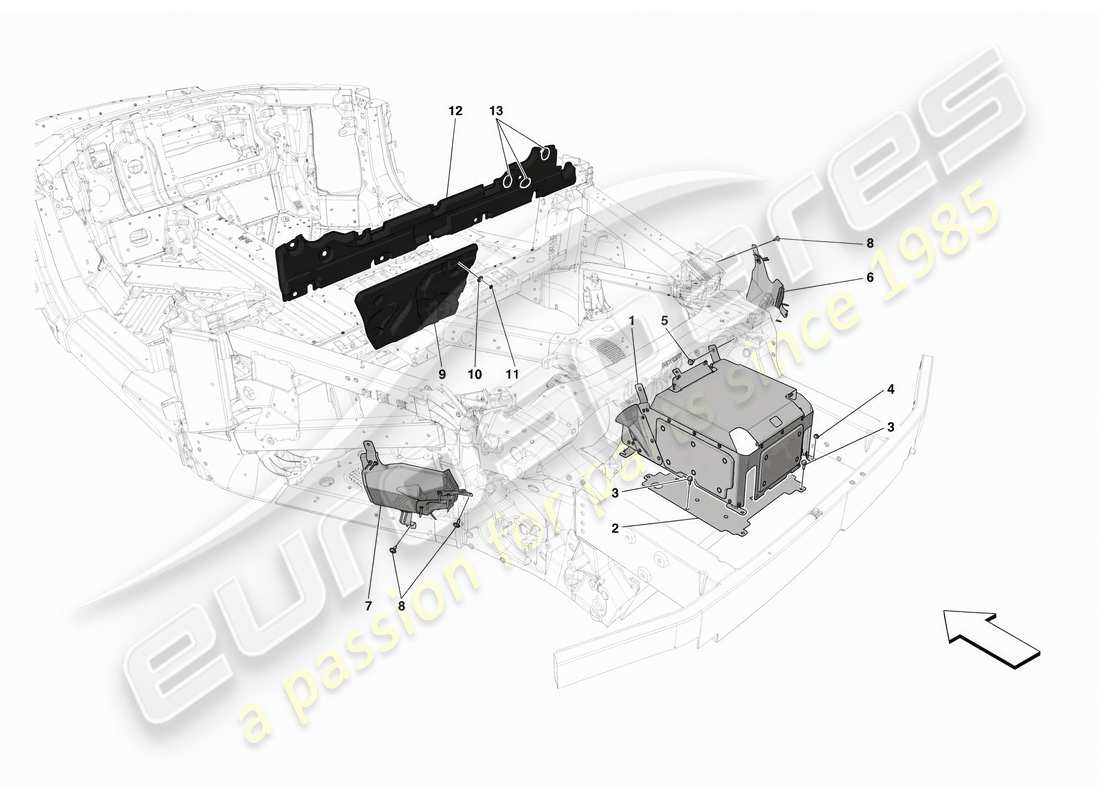 ferrari sf90 stradale engine compartment insulation diagrama de piezas