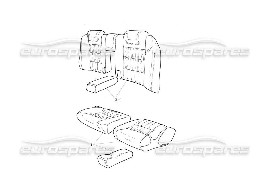 maserati qtp v6 evoluzione diagrama de piezas de tapicería del asiento trasero