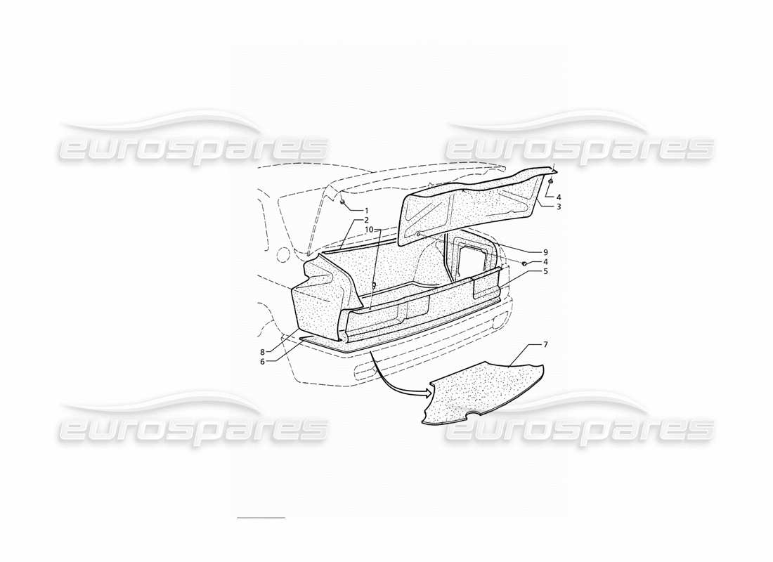 maserati ghibli 2.8 (abs) bota: alfombras diagrama de piezas