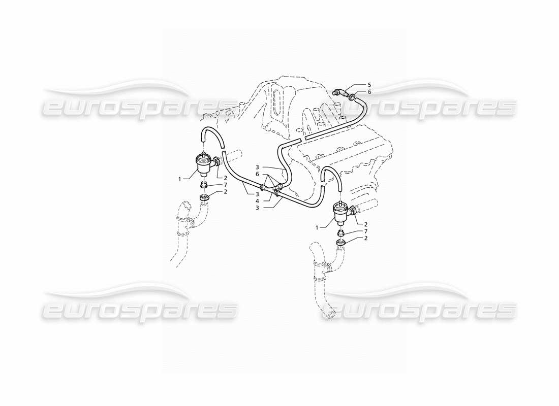 maserati qtp v6 (1996) sistema de válvula pop-off diagrama de piezas