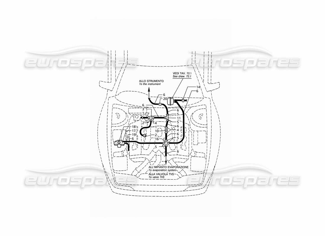 maserati ghibli 2.8 (abs) diagrama de piezas del sistema de vacío (transmisión derecha)