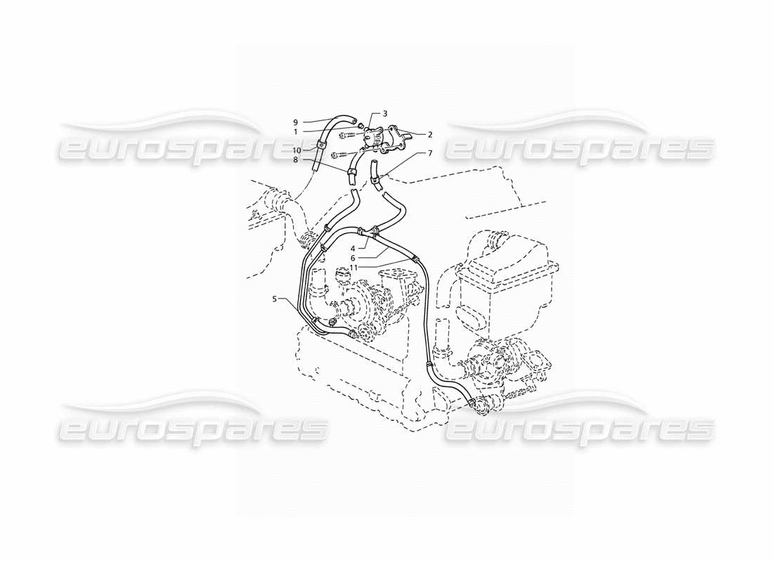 maserati qtp v6 (1996) sistema de control de impulso diagrama de piezas