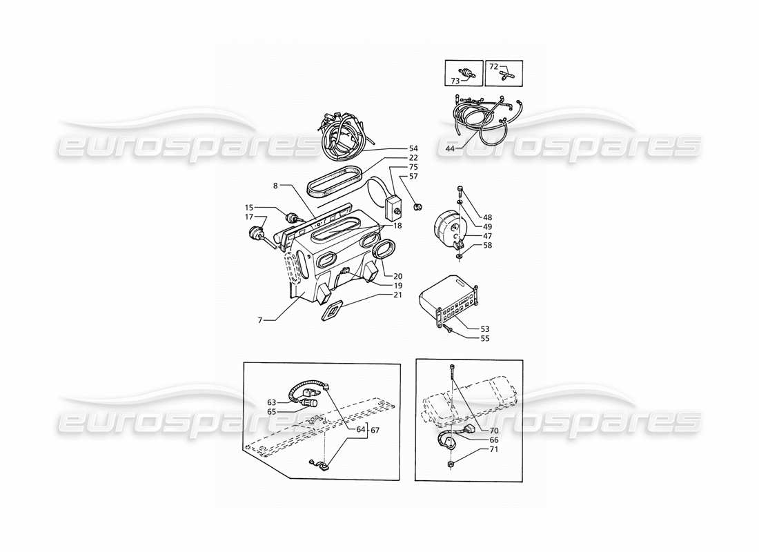 maserati ghibli 2.8 (abs) diagrama de piezas del conjunto del aire acondicionado automático (transmisión derecha)